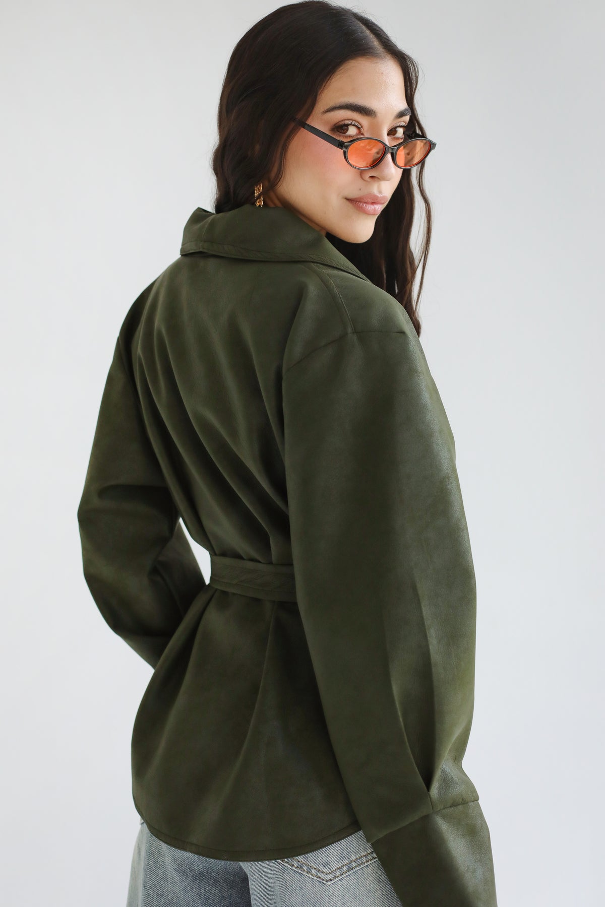 Risk Taker Leather Jacket - Olive