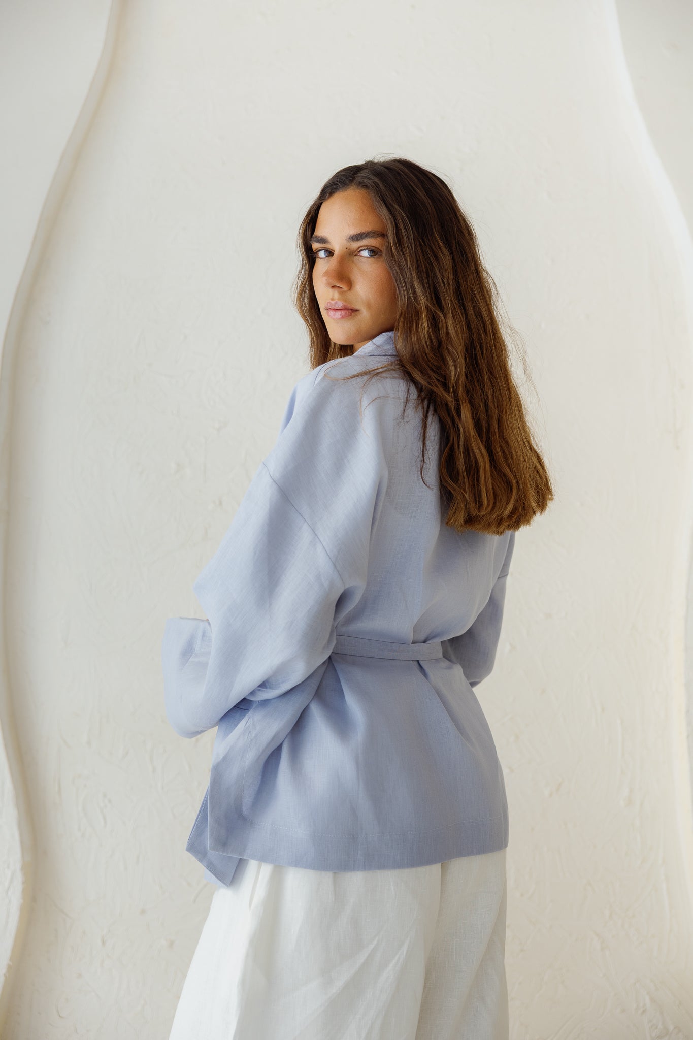 Full of Sunshine Linen Cardigan - Cloud Blue