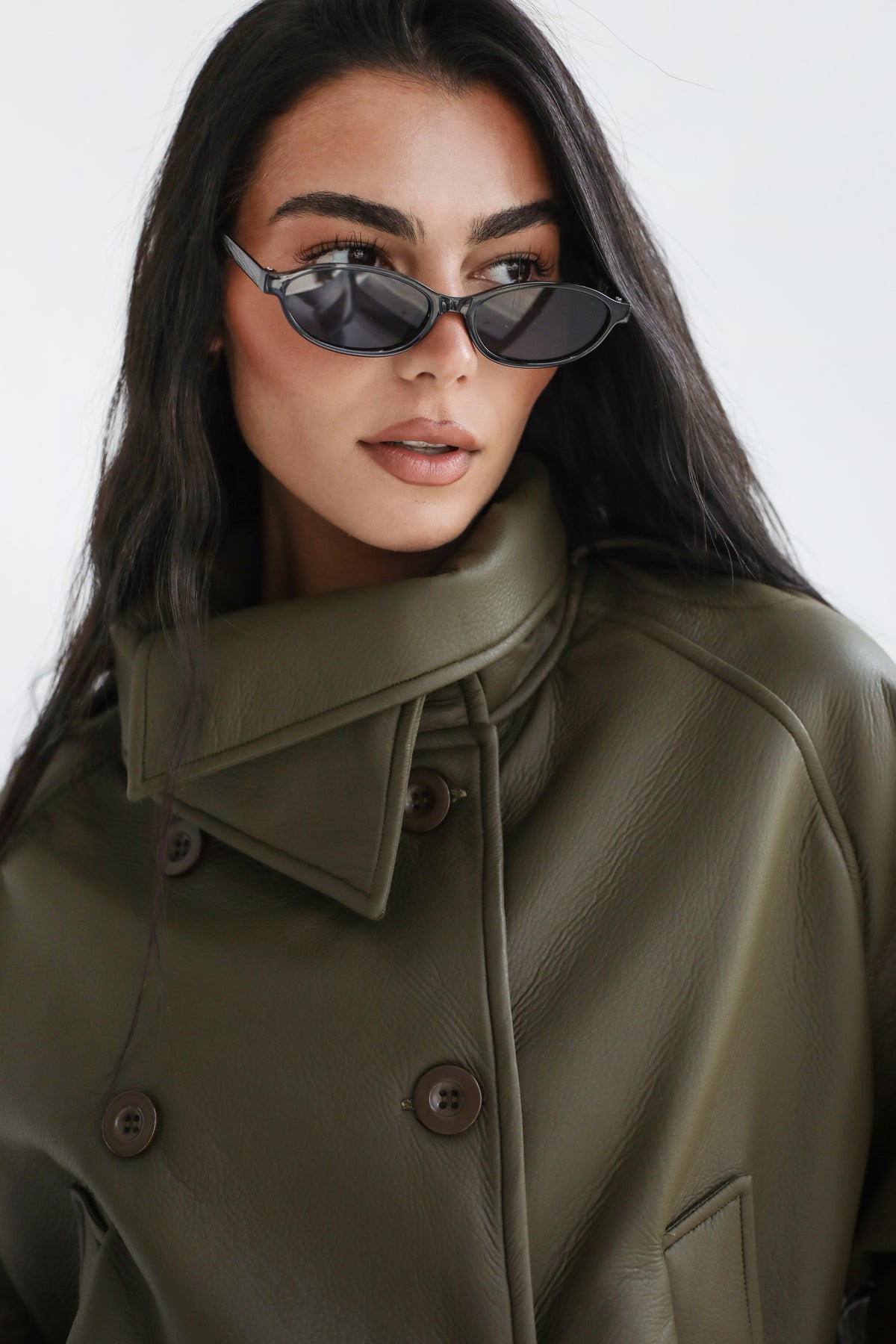 Instant Attraction Leather Jacket - Olive