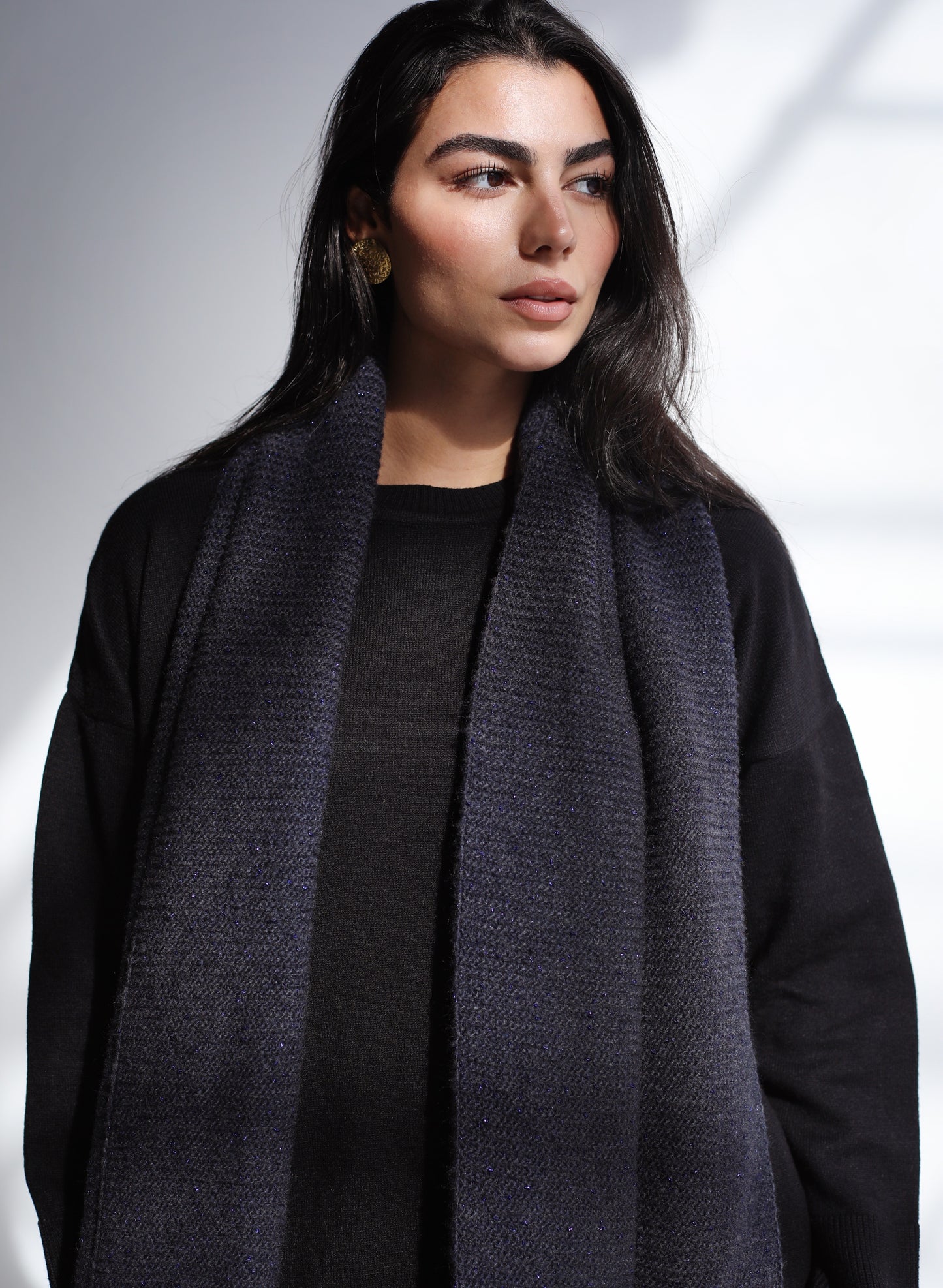 Winter Chill Knit Scarf - Midnight Navy