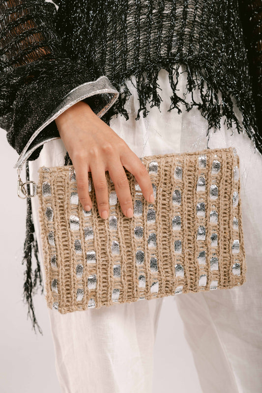Beach Glow Summer Clutch - Silver