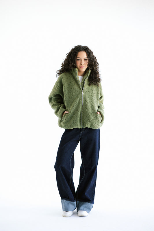 Snug Teddy Jacket - Olive