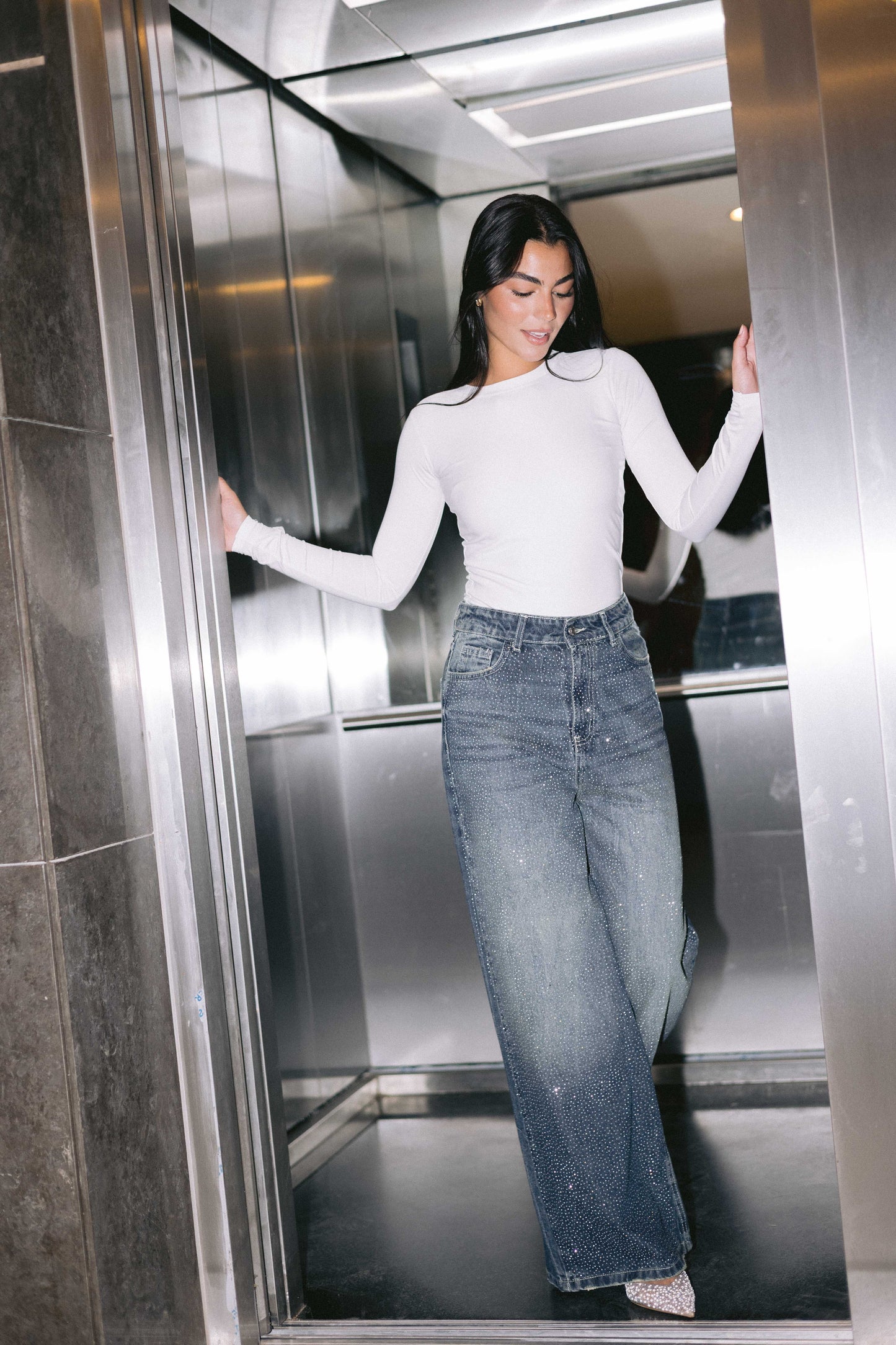 All Eyes On You Denim Pants - Dark Blue