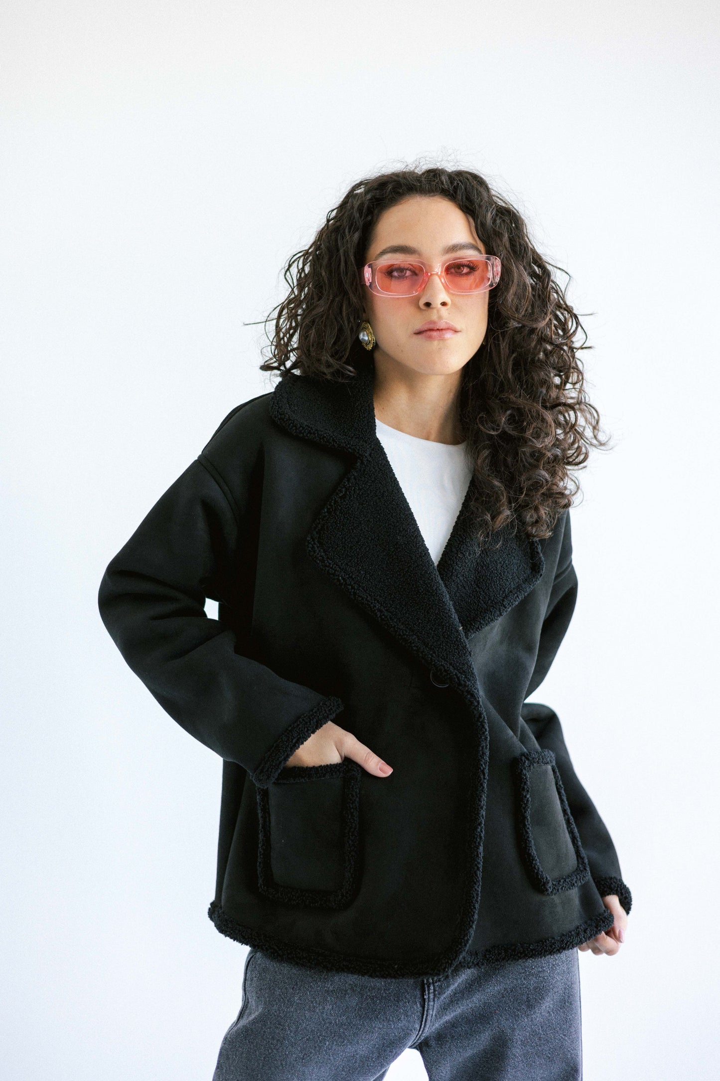 Warmth Shearling Jacket - Black