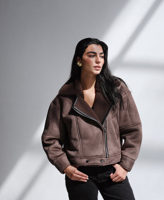 Dare To Dream Moto Jacket - Brown