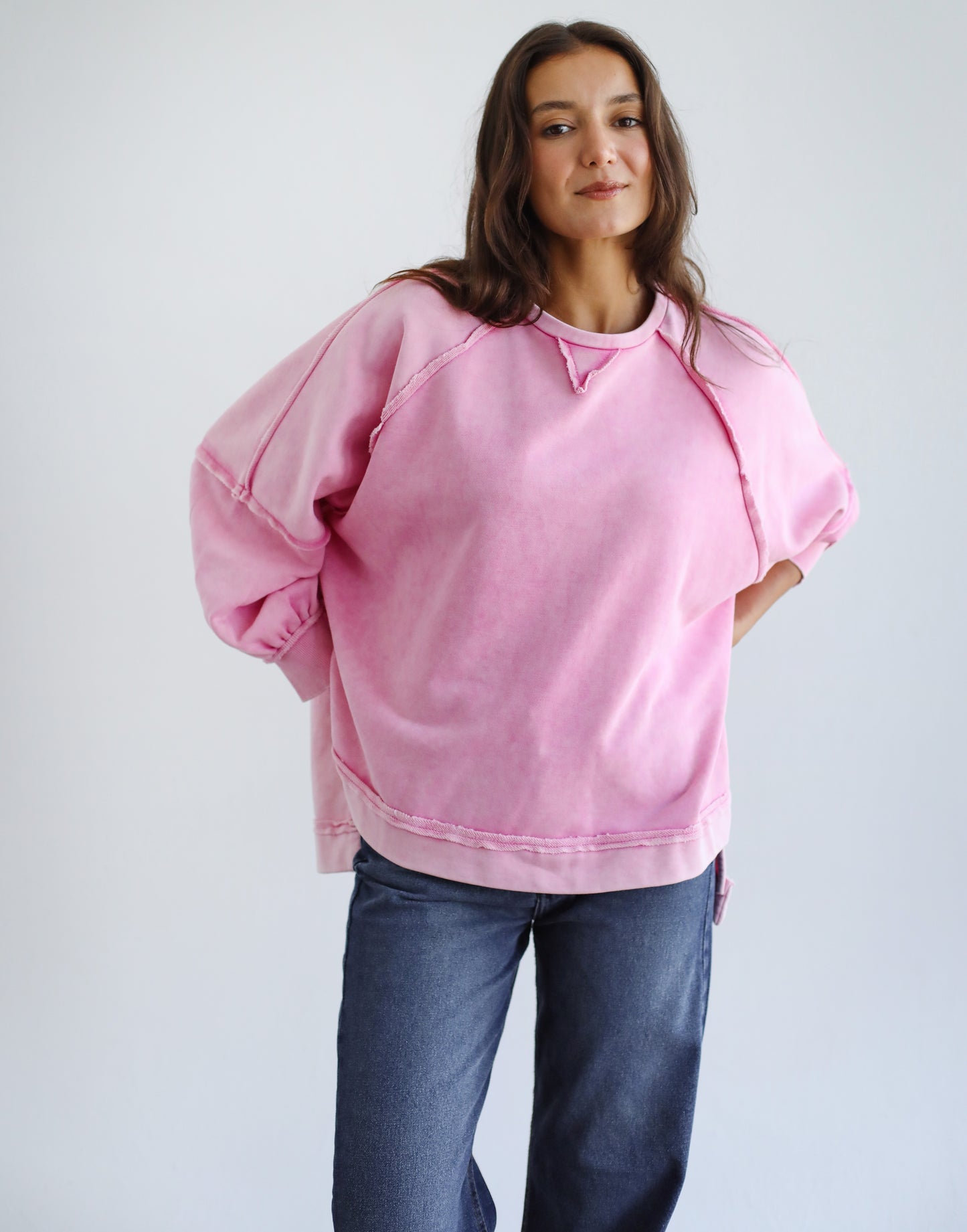 Sweet Escape Sweatshirt - Washed Pink