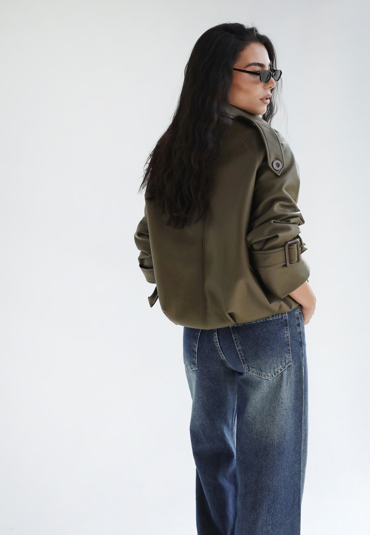 Instant Attraction Leather Jacket - Olive