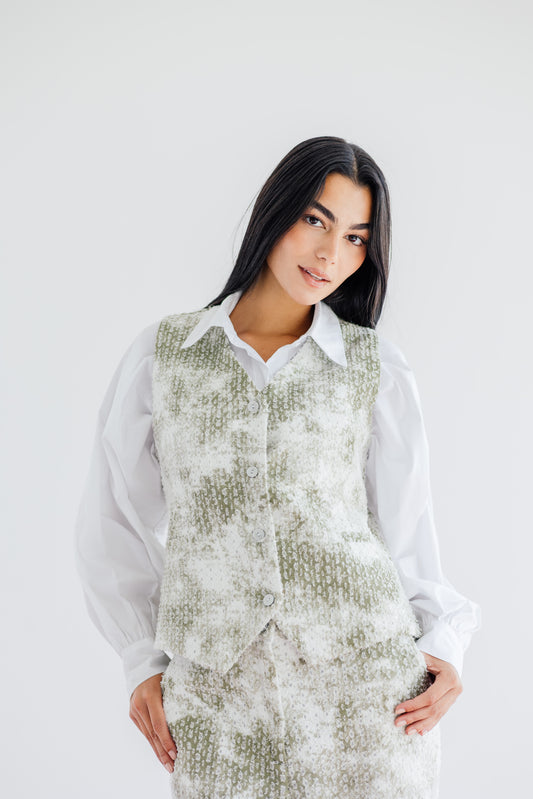 Rising Star Denim Vest in Olive