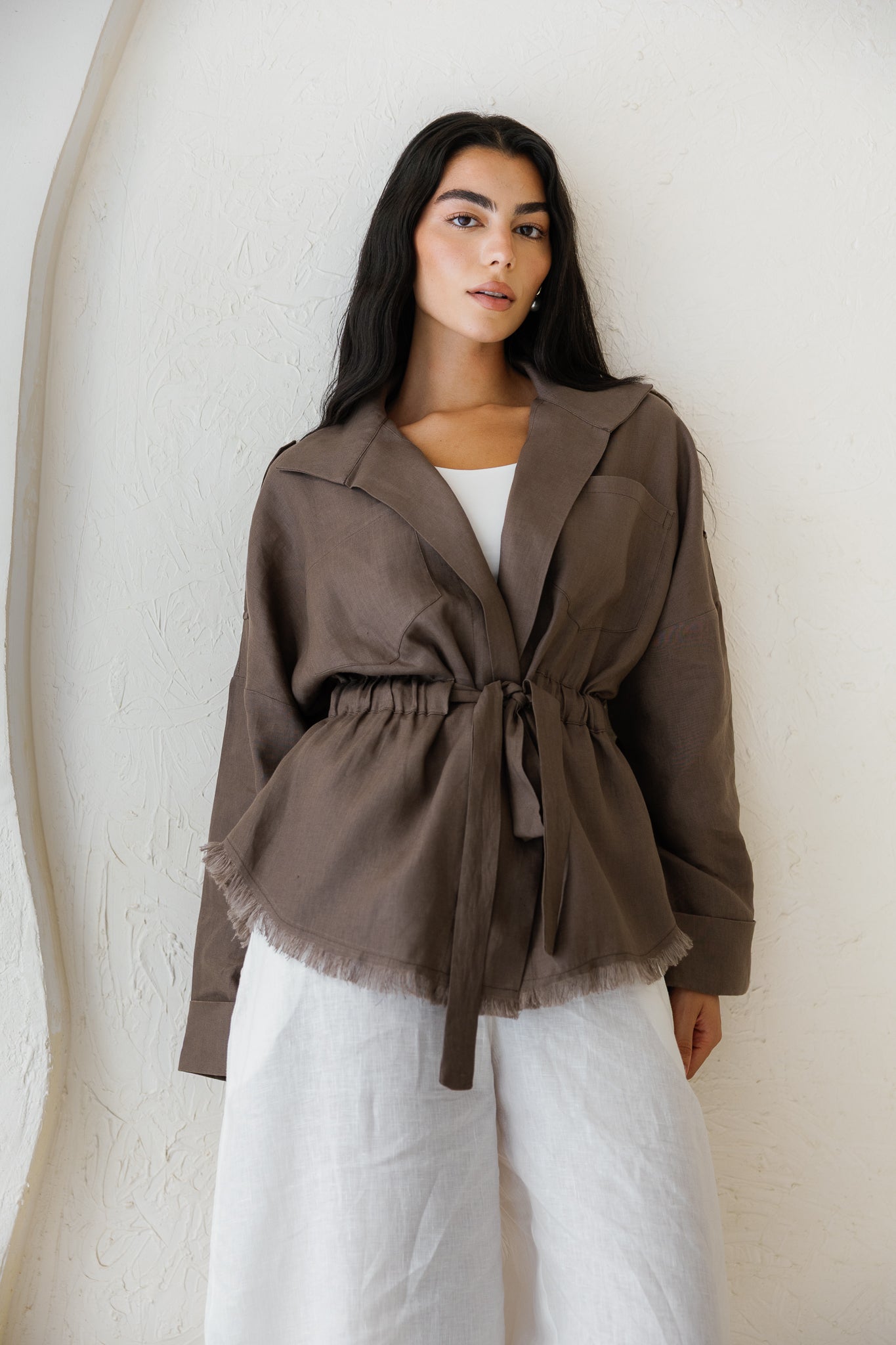 Amalia’s Signature Linen Top - Dusty Grey
