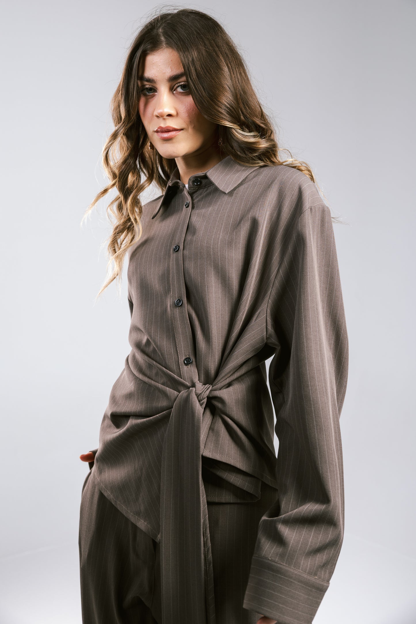 Knot Your Type Striped Set - Brown