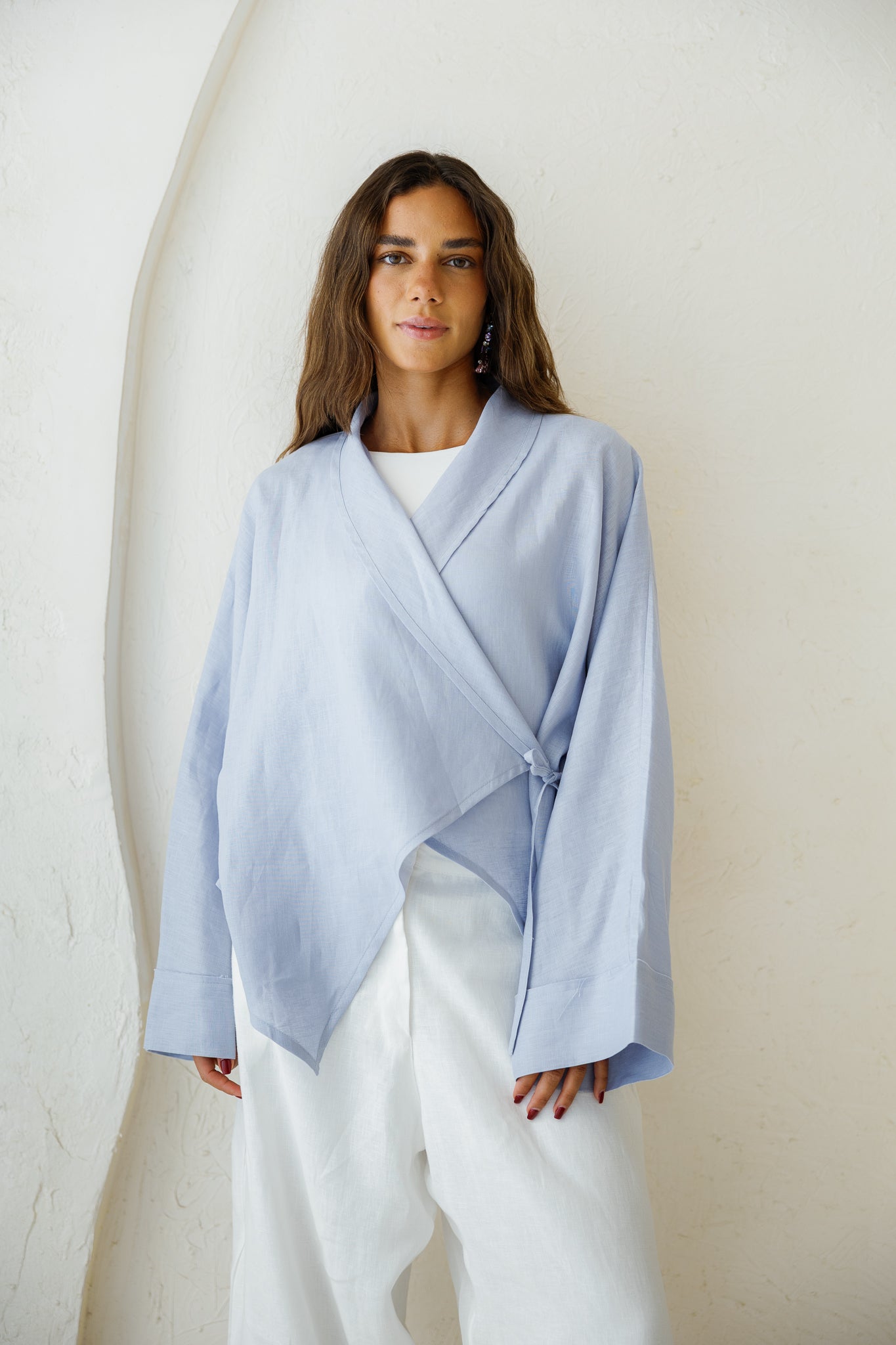 Such A Dreamy Linen Top - Baby Blue