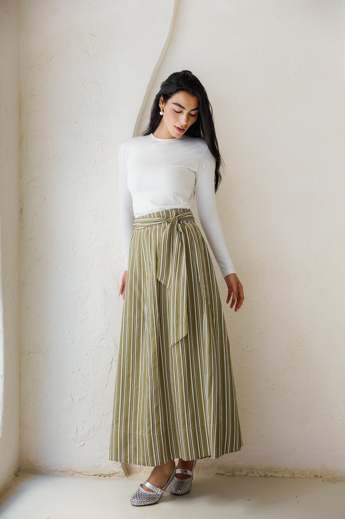 Your Favorite Striped Skirt - Olive