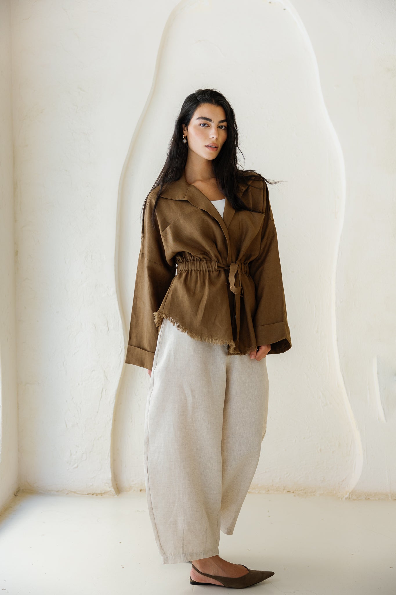 Amalia’s Signature Linen Top - Brown