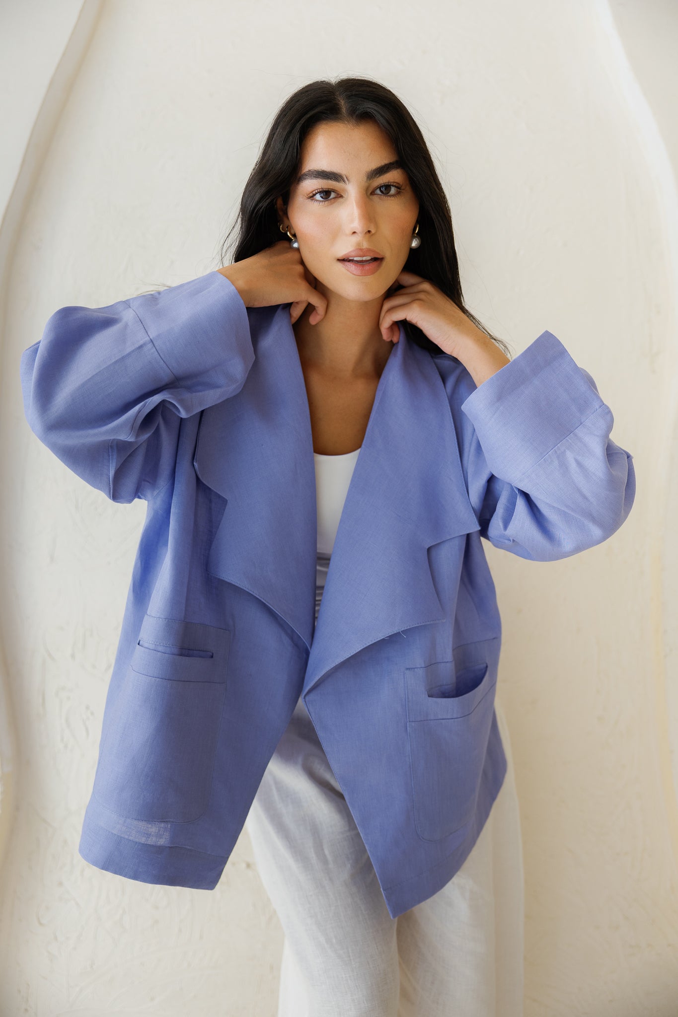 Full of Sunshine Linen Cardigan - Dusty Blue
