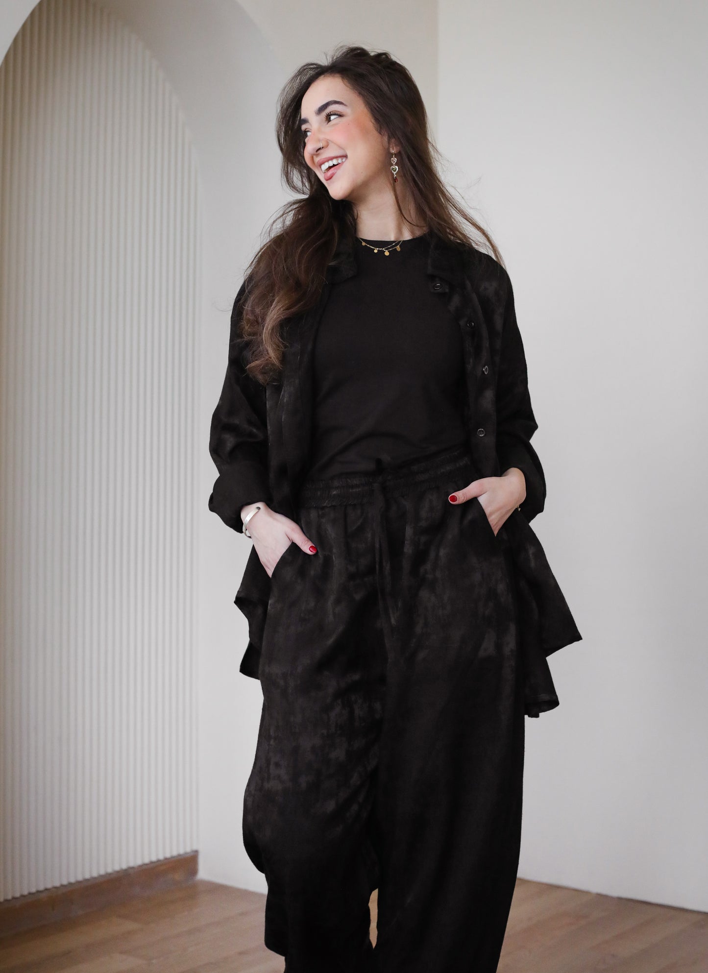 Spring Fever Linen Set - Black
