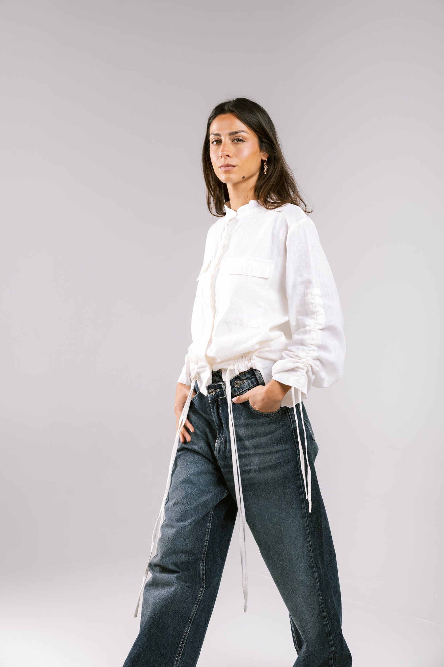 Pretty Fringes Linen Shirt - White