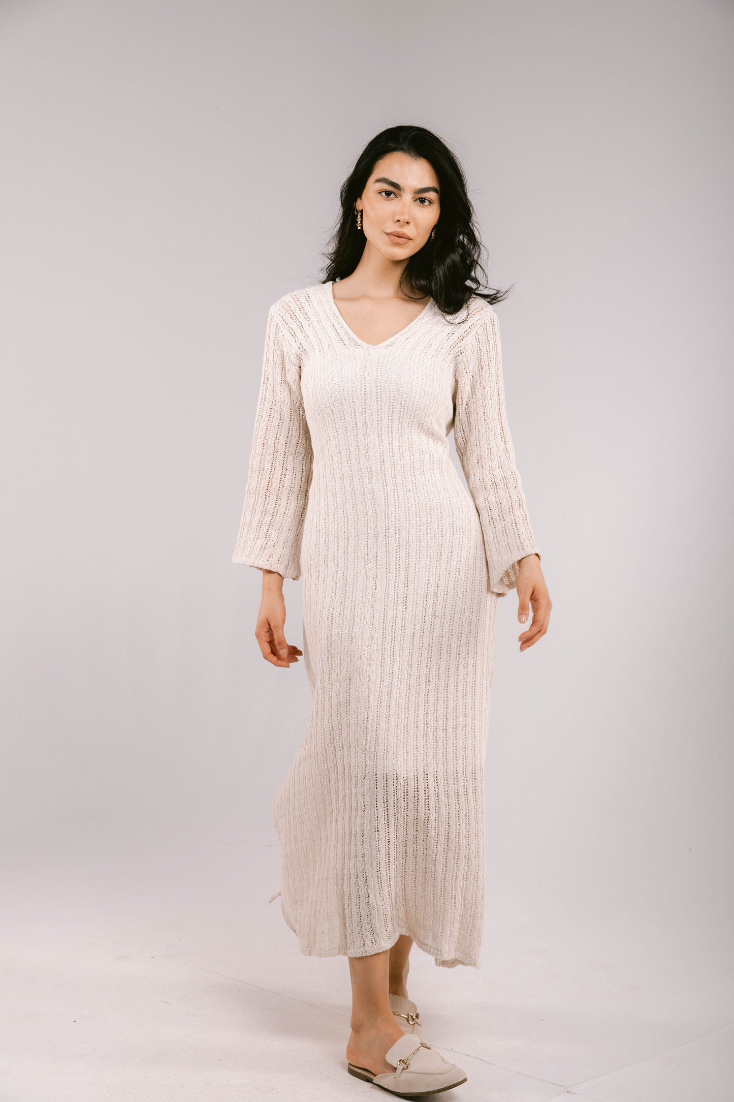 Sun Rays Crochet Dress - Off-White