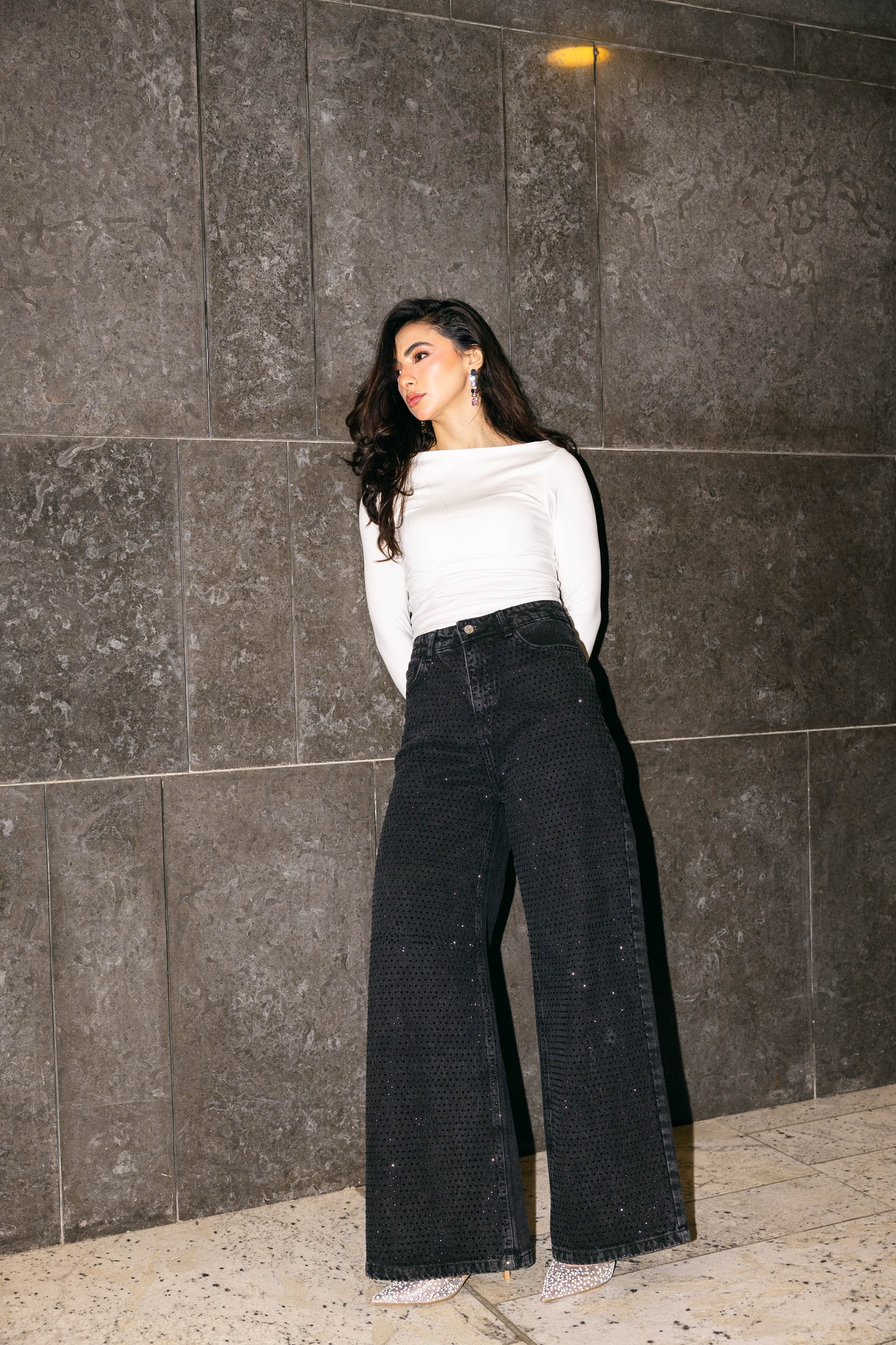 All Eyes On You Denim Pants - Black