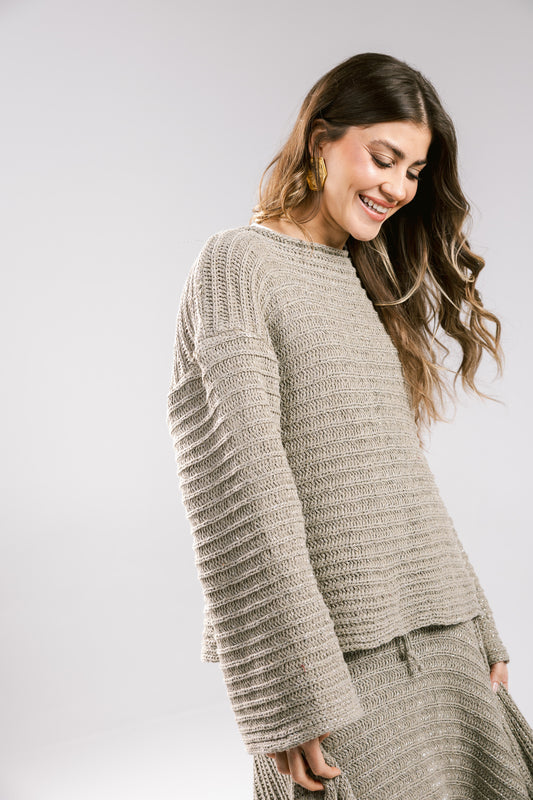 Seascape Crochet Top - Taupe
