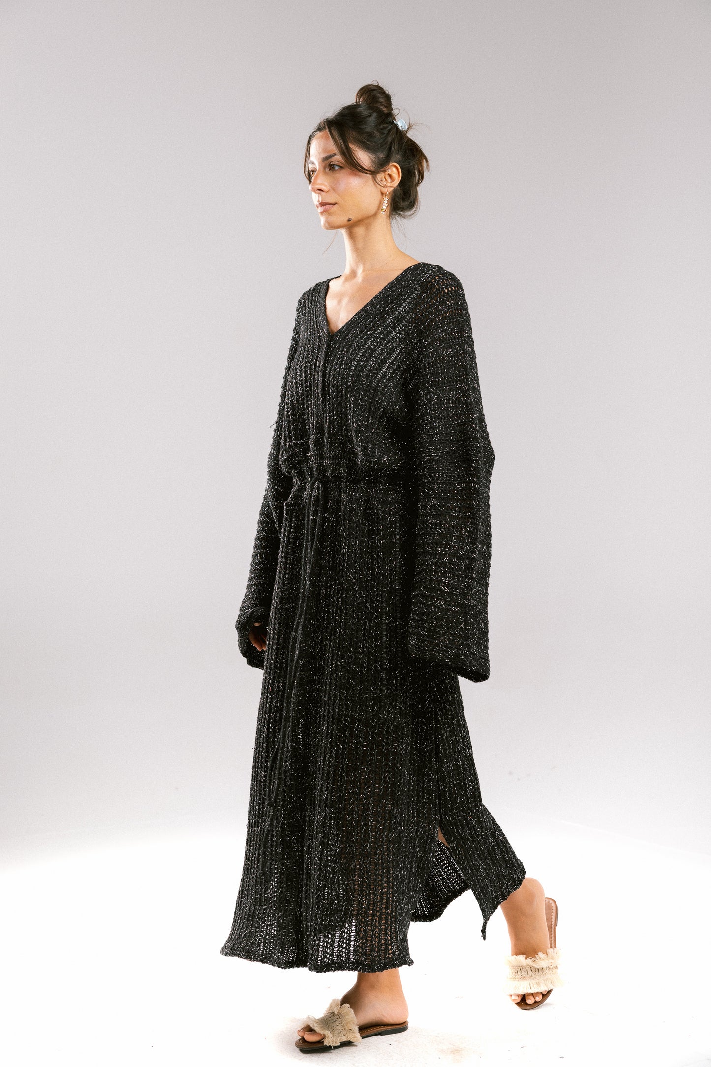 Sunbeam Crochet Coverup Dress - Black