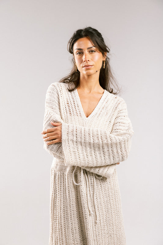Sunbeam Crochet Coverup Dress - Off-White