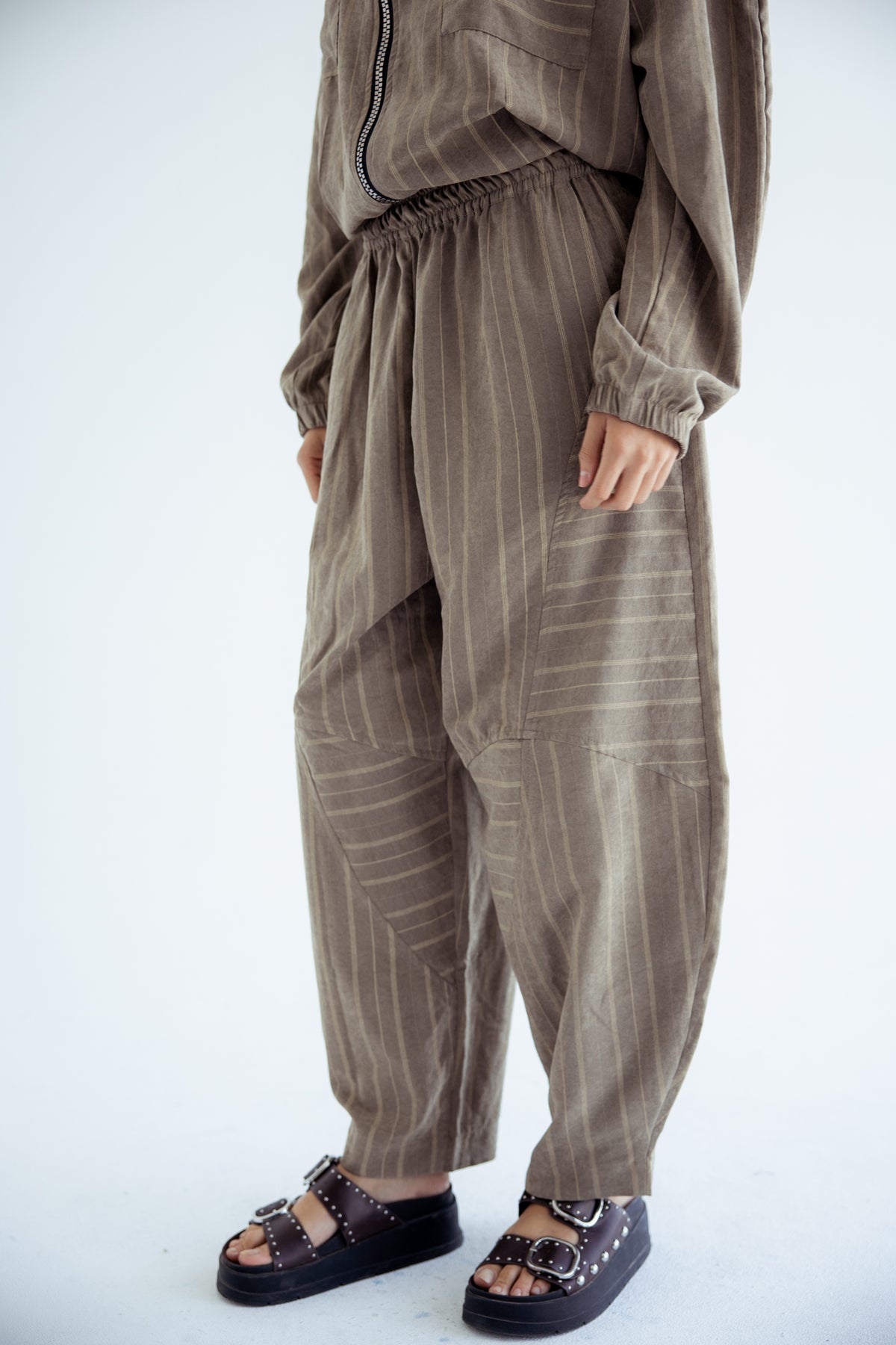 Now or Never Striped Set - Olive