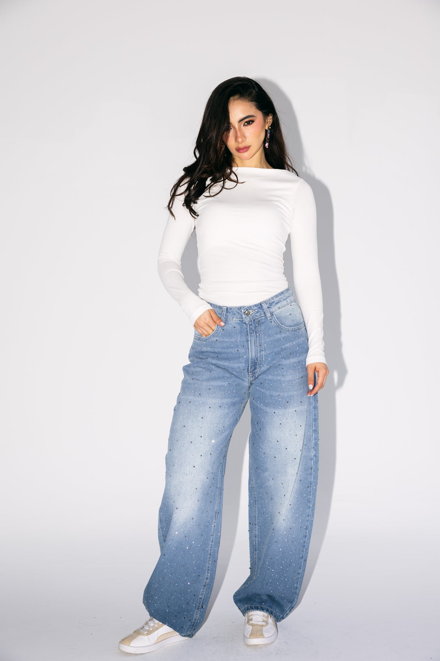 She Rises Denim Pants in Blue