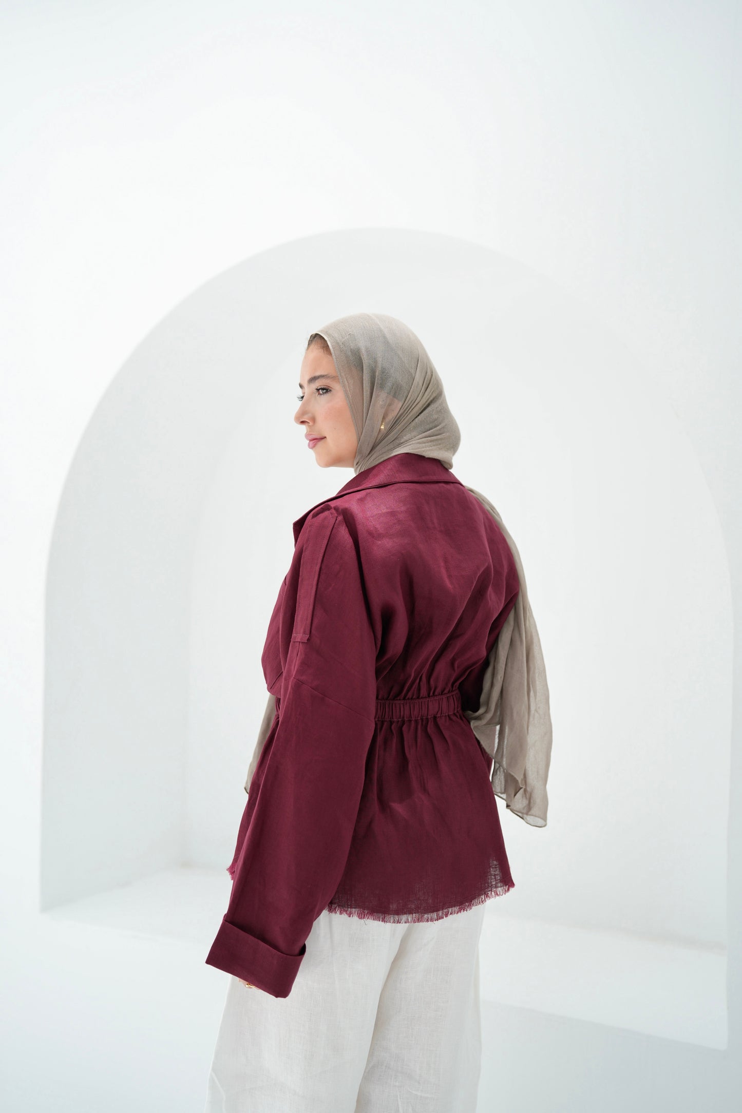 Amalia’s Signature Linen Top - Burgundy