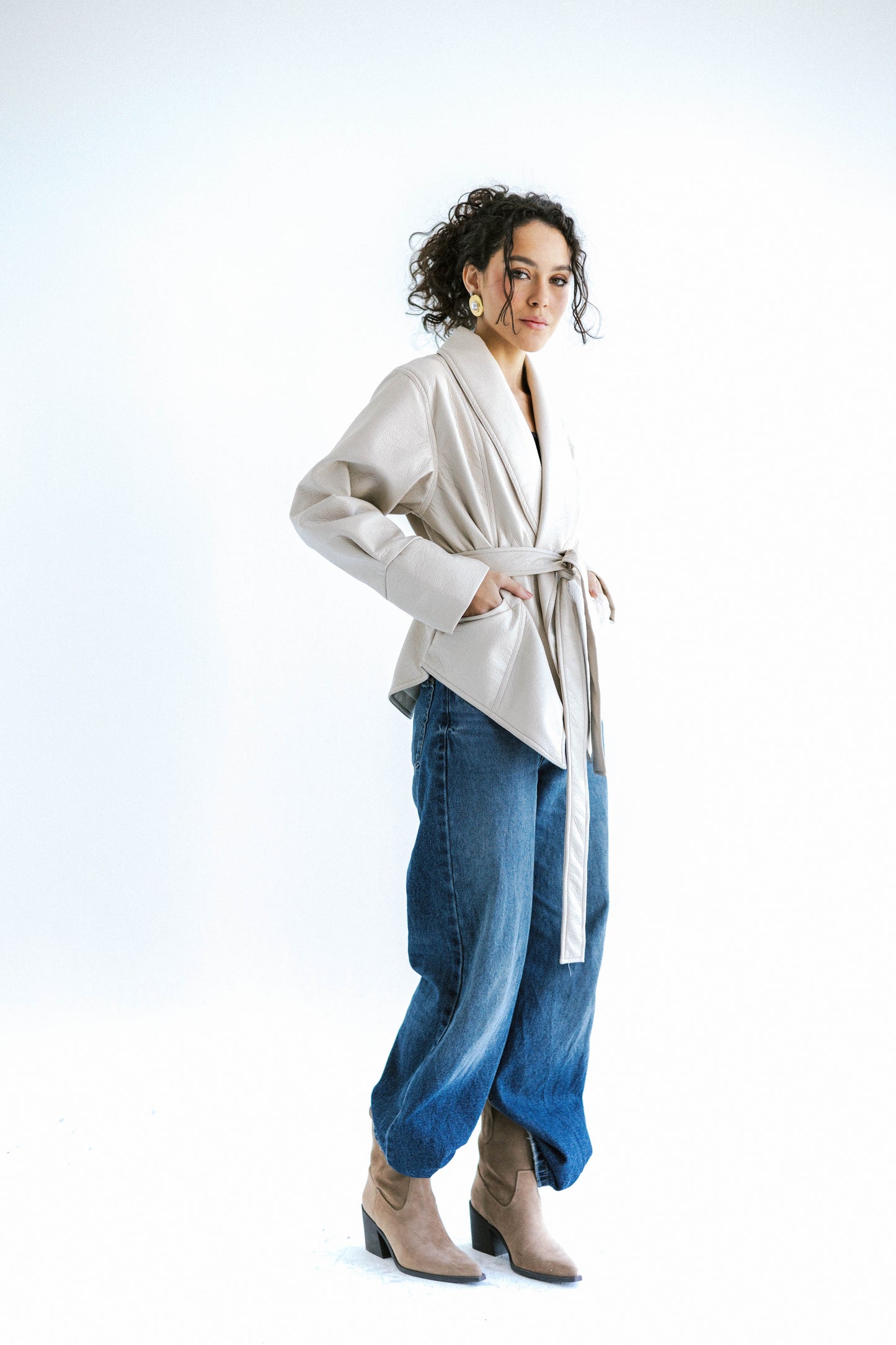 Risk Taker Leather Jacket - Creme