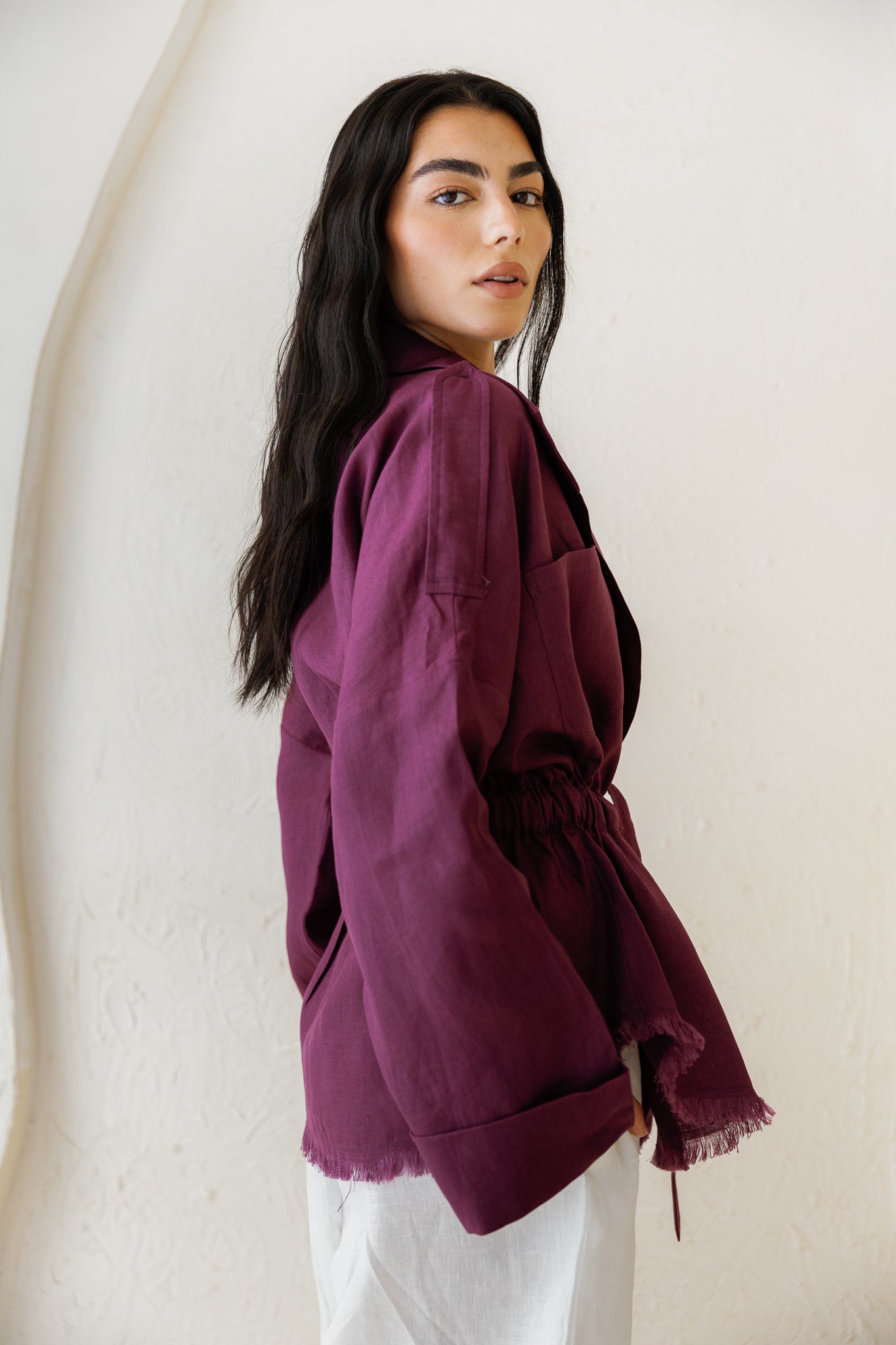 Amalia’s Signature Linen Top - Purple