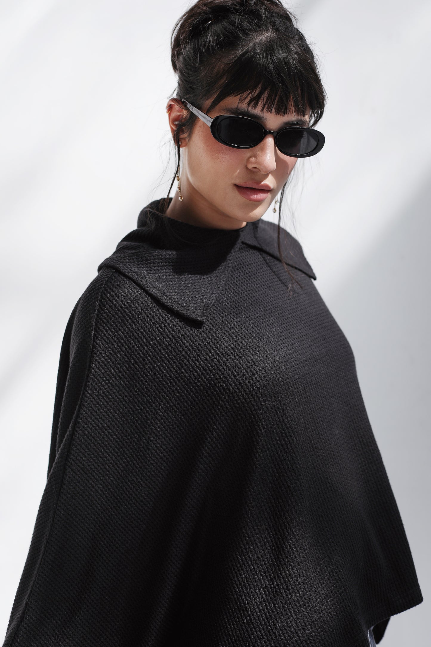 Wonderlust Knit Cape - Black