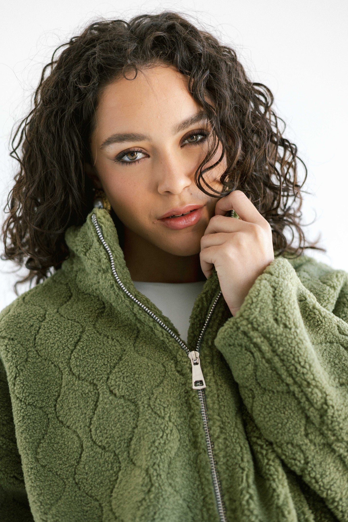 Snug Teddy Jacket - Olive