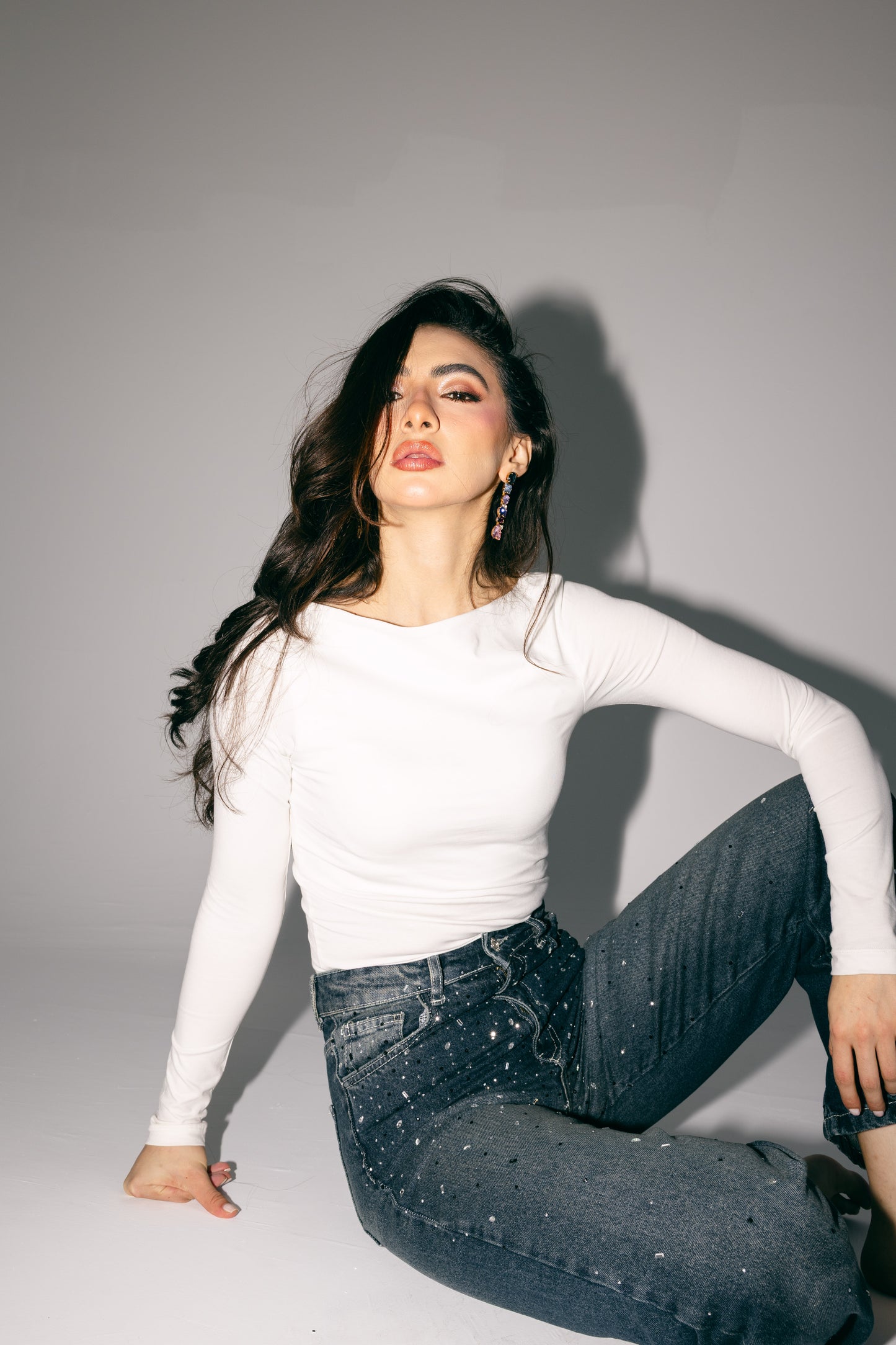 She’s The Moment Denim Pants in Dark Blue