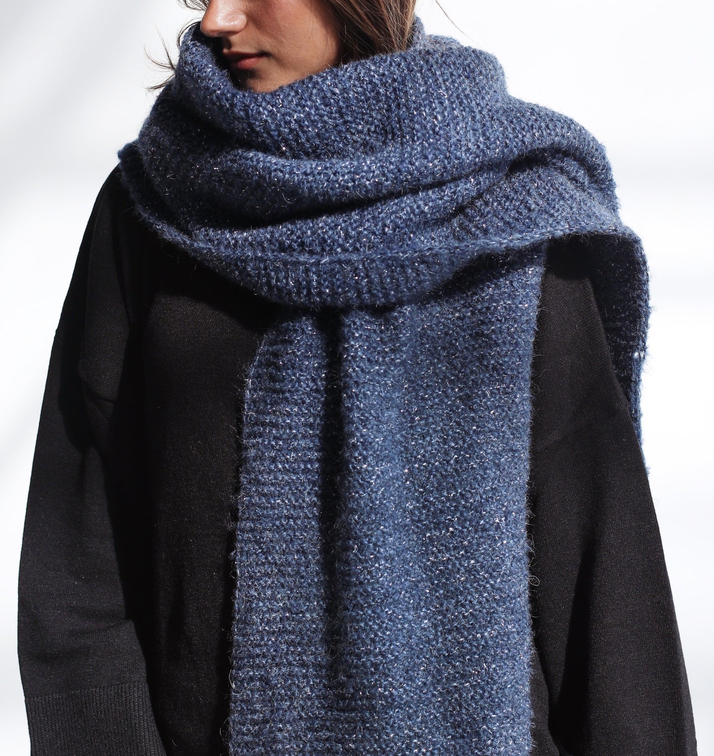 Winter Chill Knit Scarf - Storm Blue