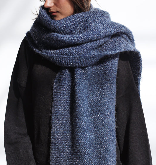 Winter Chill Knit Scarf - Storm Blue