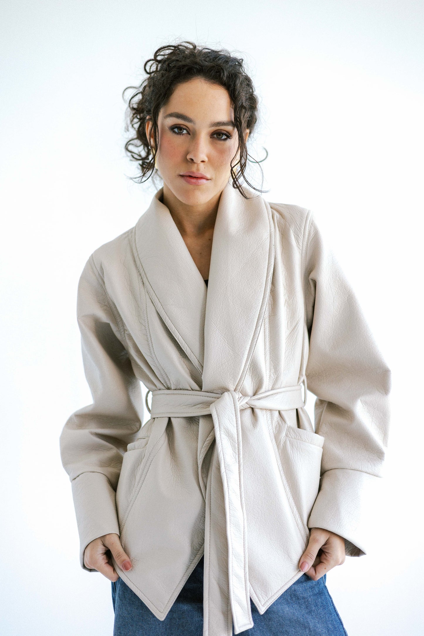 Risk Taker Leather Jacket - Creme