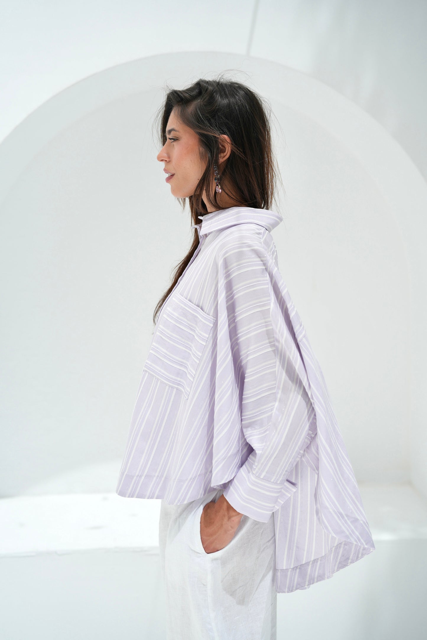 Over The Rainbow Striped Shirt - Lilac