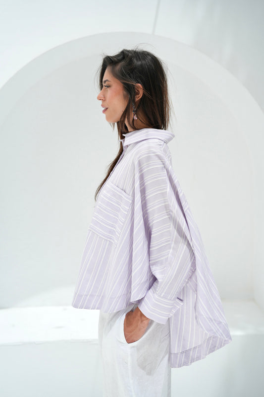 Over The Rainbow Striped Shirt - Lilac