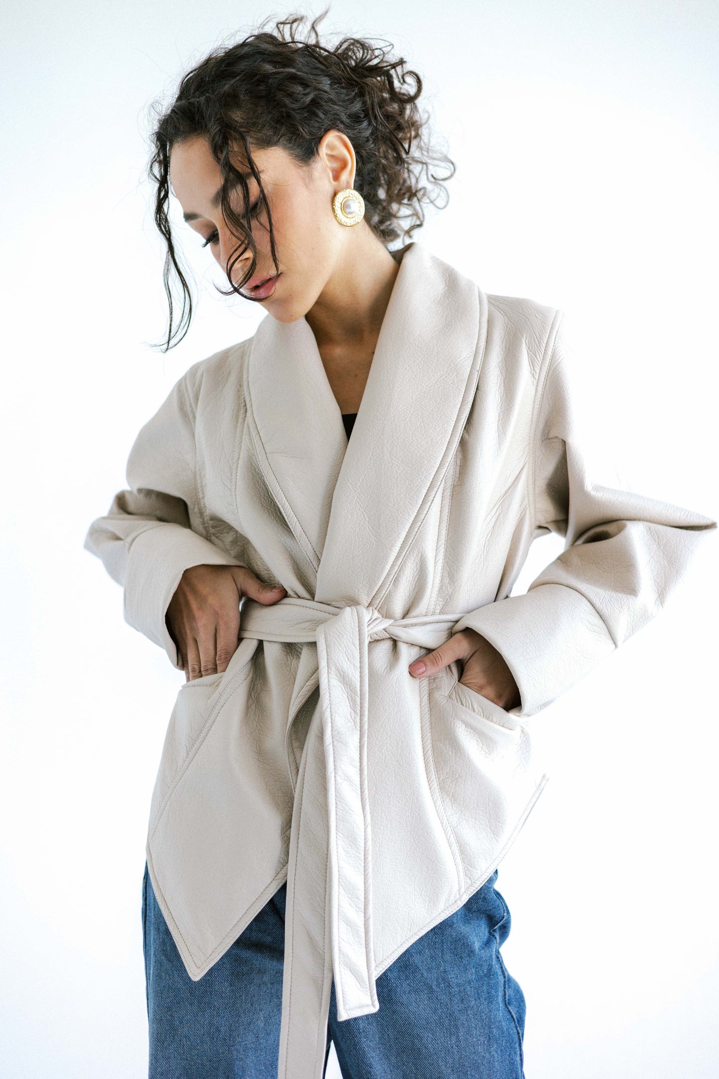 Risk Taker Leather Jacket - Creme
