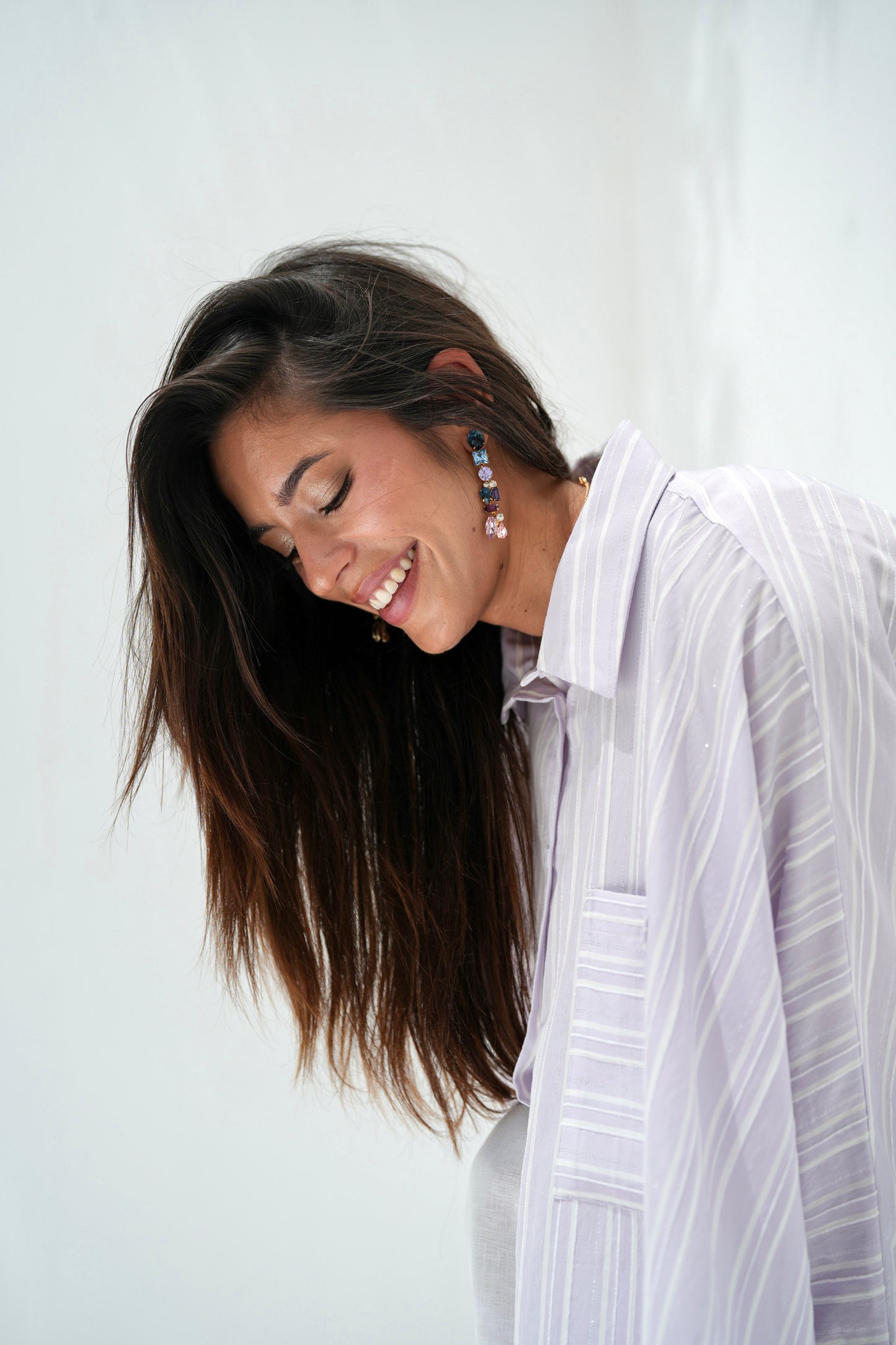 Over The Rainbow Striped Shirt - Lilac