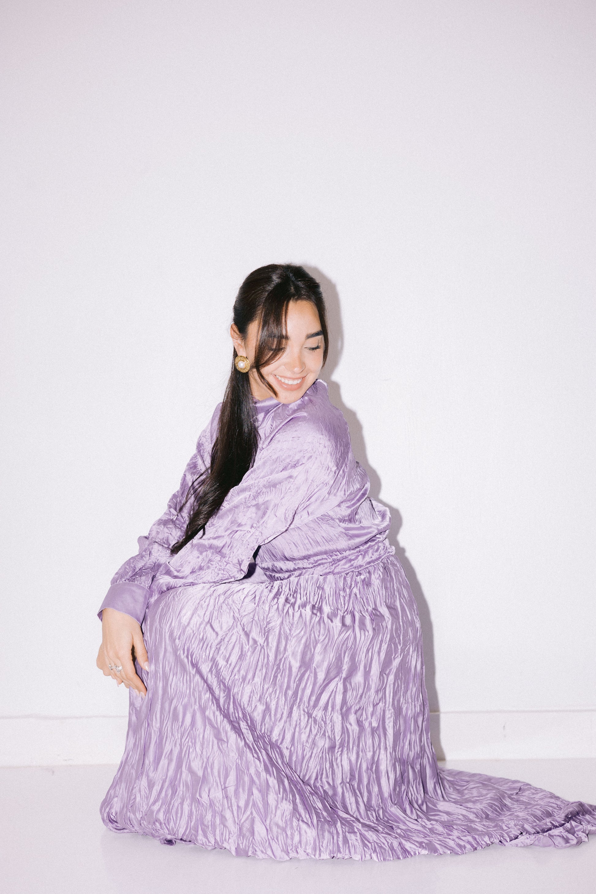 Living The Dream Crushed Dress in Lilac – Amalia