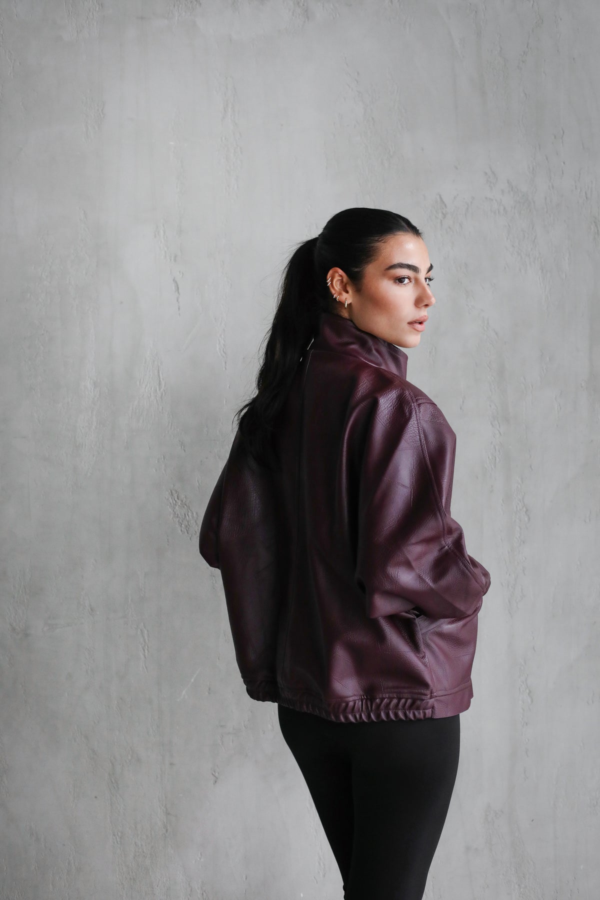Game Changer Leather Jacket - Burgundy