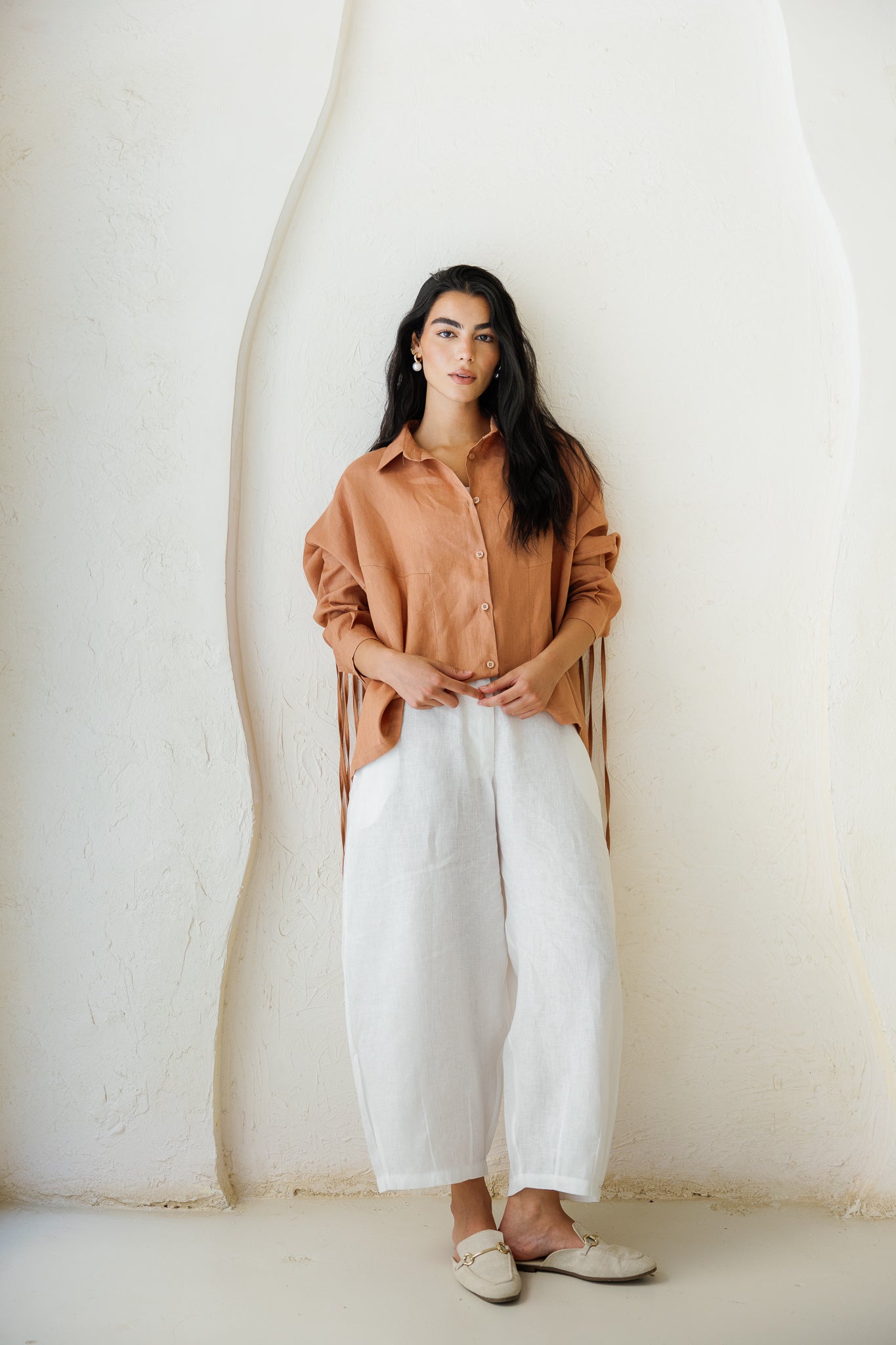 Summer Smiles Linen Top - Clay