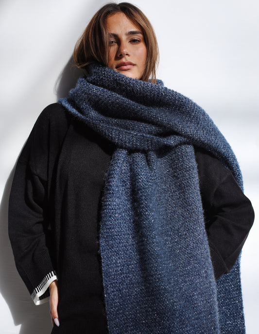 Winter Chill Knit Scarf - Storm Blue