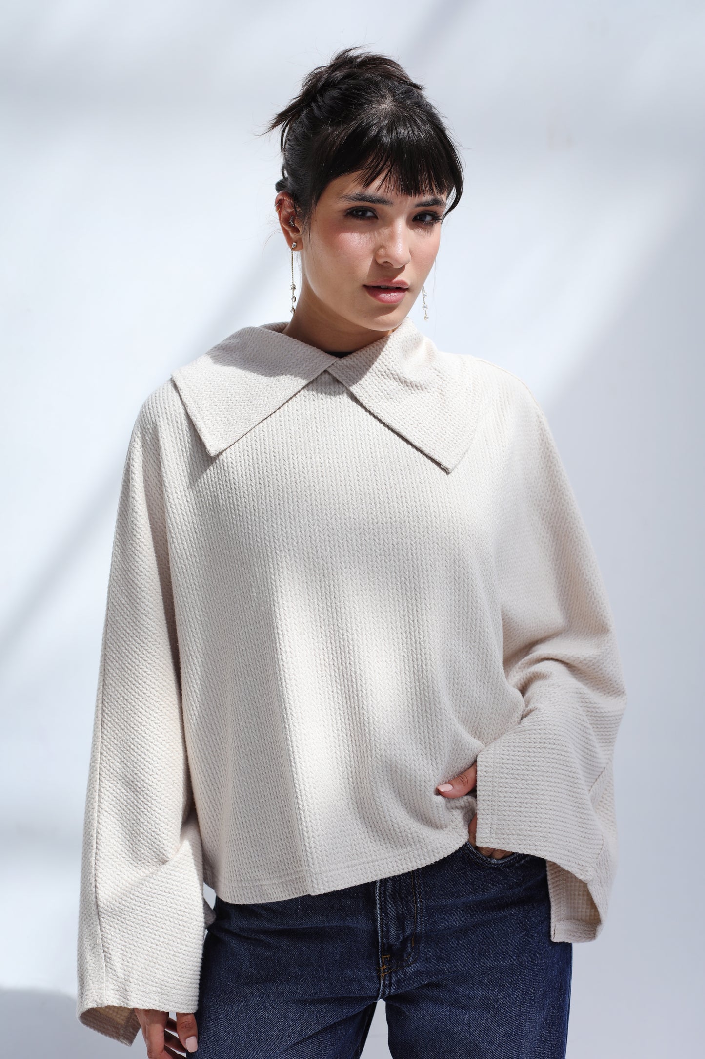 Wonderlust Knit Cape - Oatmilk