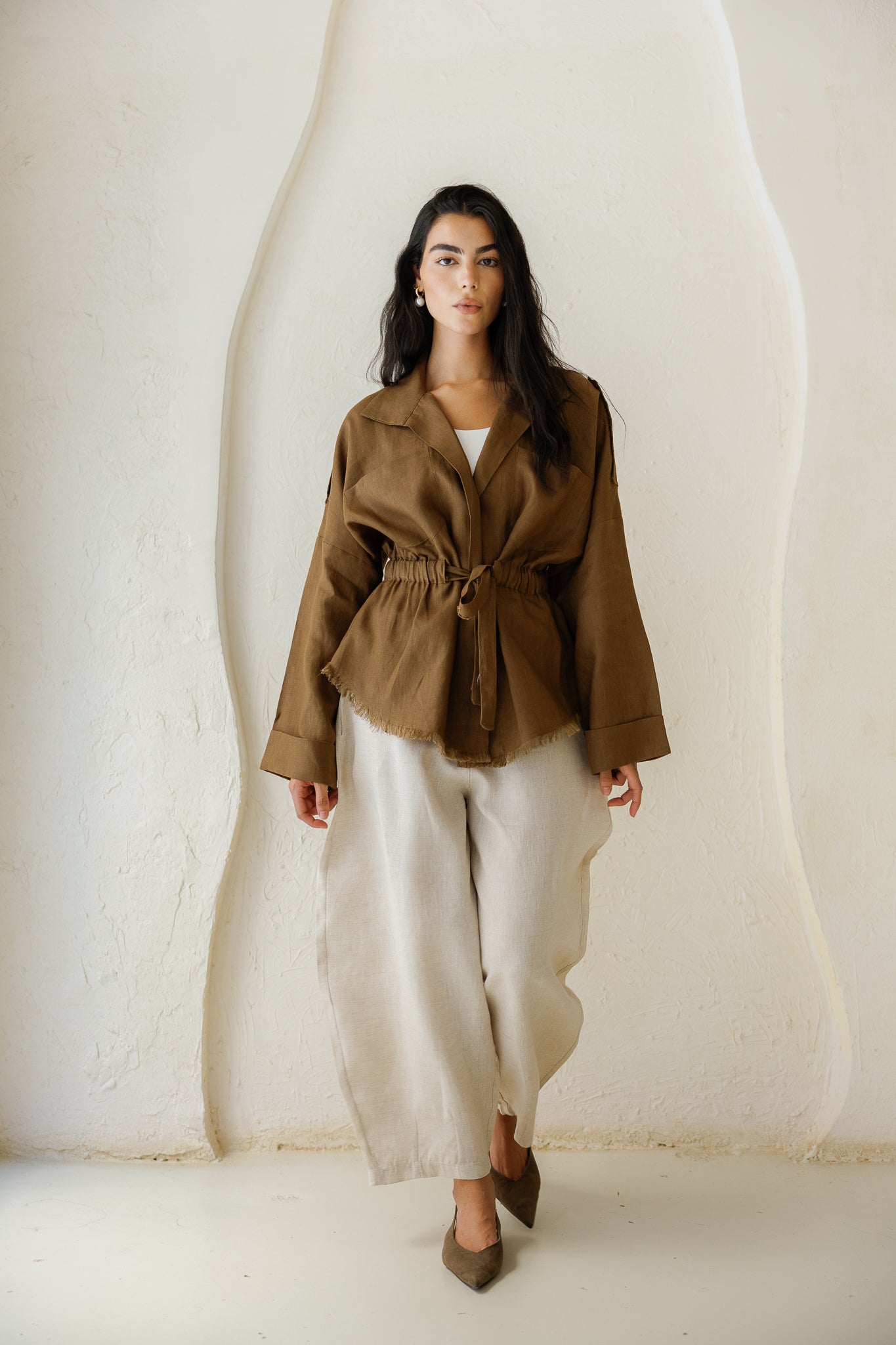 Amalia’s Signature Linen Top - Brown