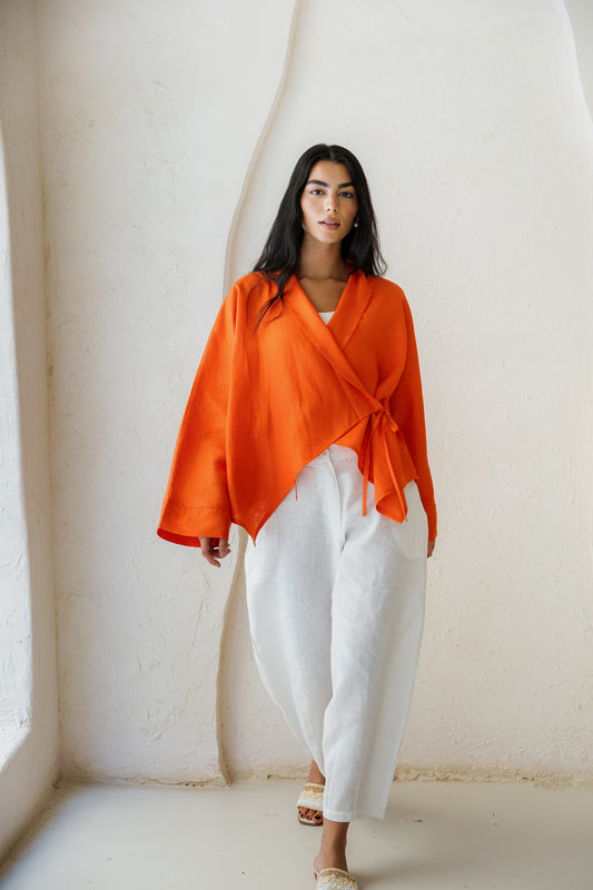 Such A Dreamy Linen Top - Orange