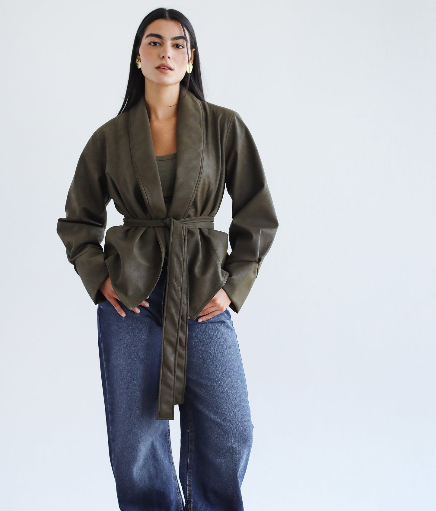 Risk Taker Leather Jacket - Olive