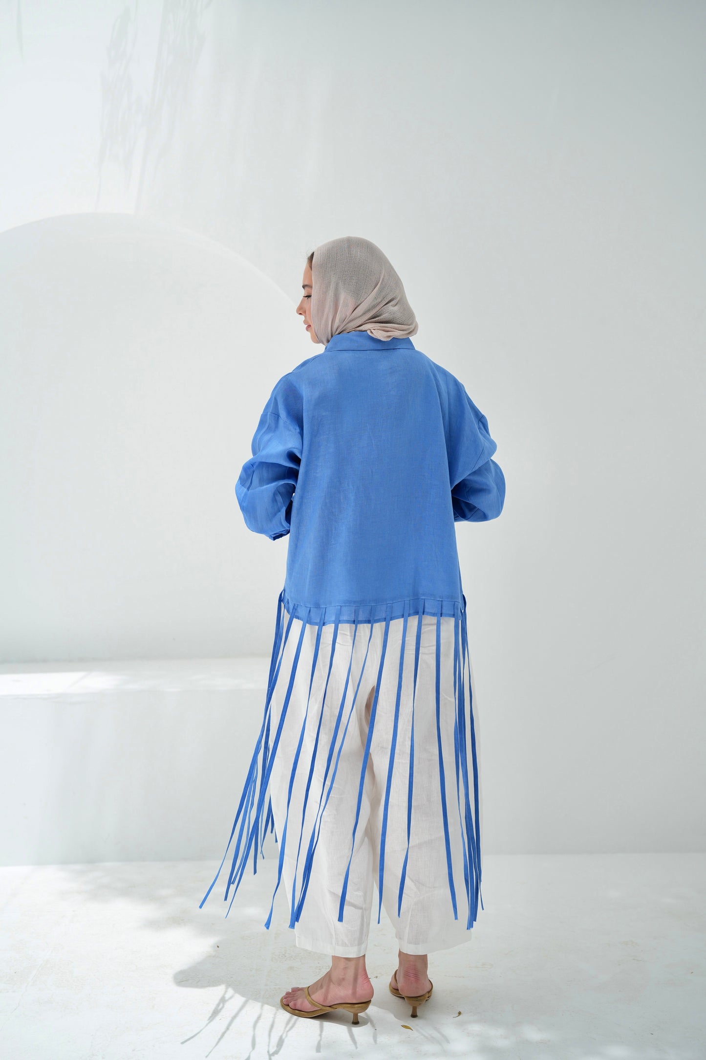 Girl’s Girl Linen Top - Cobalt