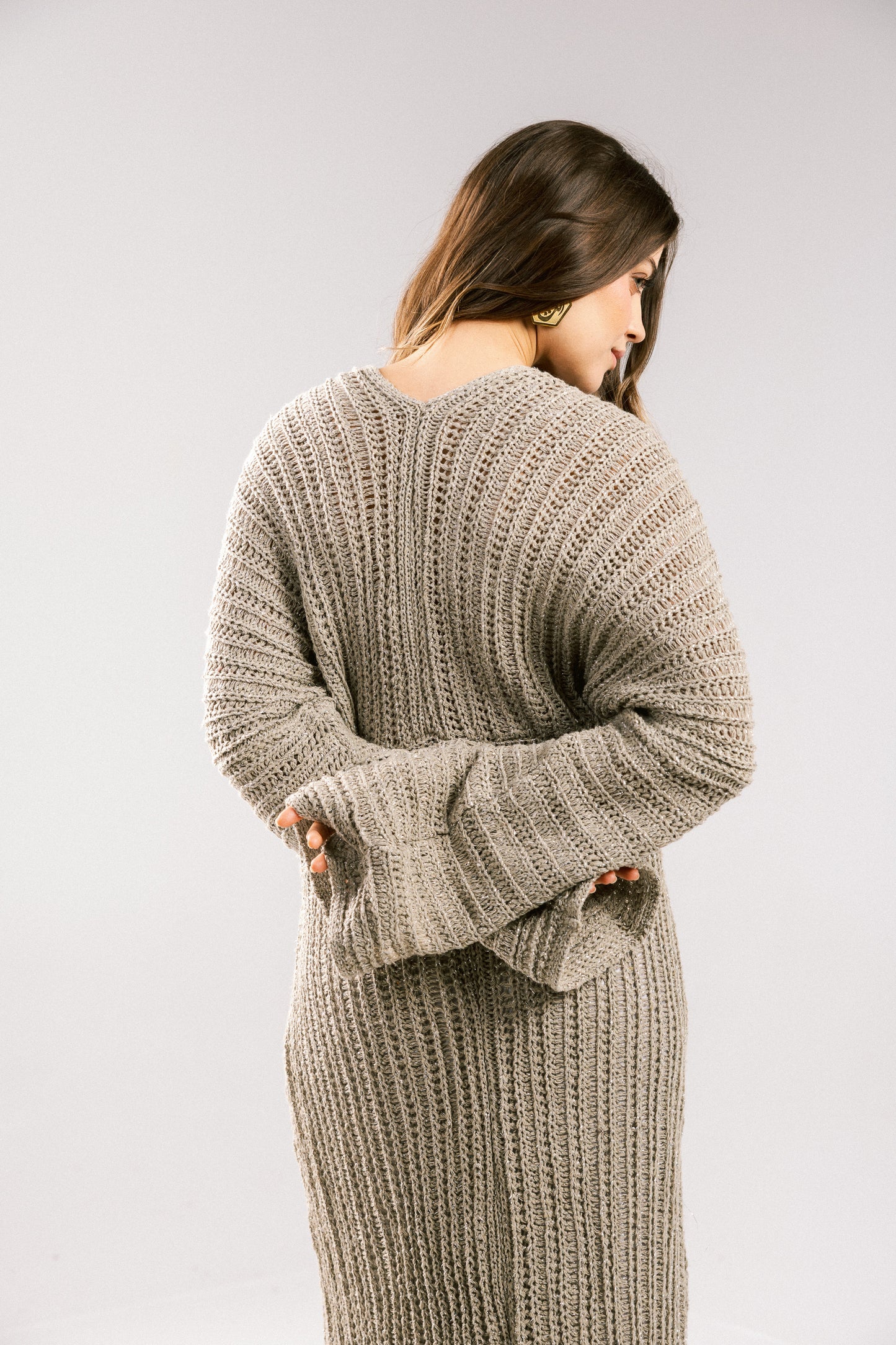 Sunbeam Crochet Coverup Dress - Taupe